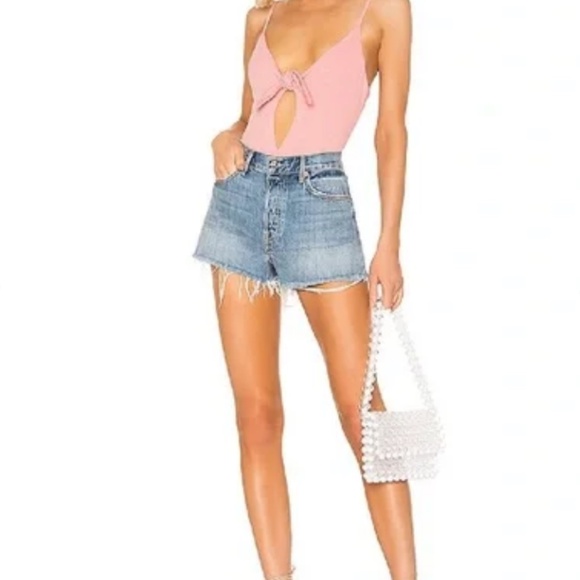 NWOT Revolve Charlie Tie Front Bodysuit in Blush - Picture 5 of 5